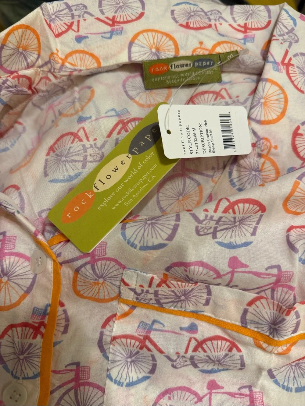 Rock flower paper fabric nightgown